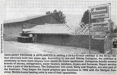 newspaper clipping of original office construction